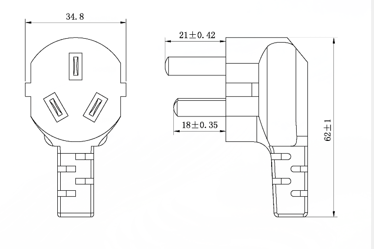 HSC-102 CCC/3C Approved 3-blade plug